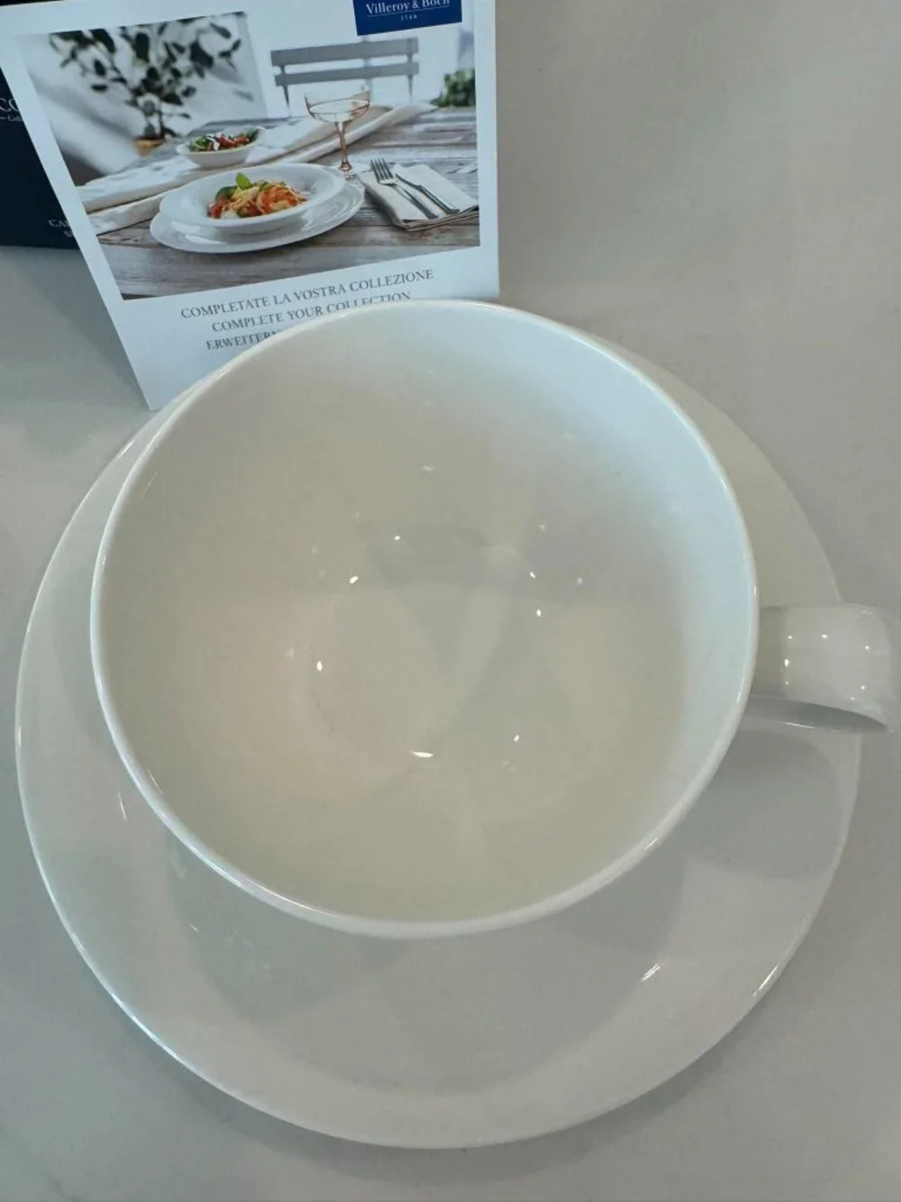 Villeroy & Boch New Porcelain Cottage Cappuccino Cups & Saucers 4 Pc Set NIB